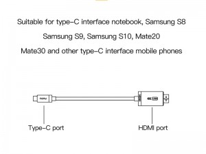 کابل تبدیل Type-C به HDMI توتو مدل BT-011 به طول 2 متر