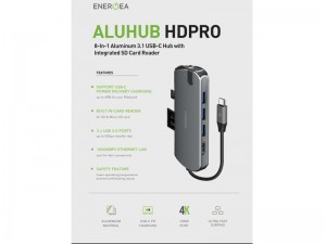 هاب تایپ سی 8 پورت انرژیا مدل AluHub HD PRO