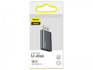 فلش مموری و آداپتور شارژ بیسوس Enjoy Music U-Disk 64GB ACUP-C0A ظرفیت 64 گیگابایت