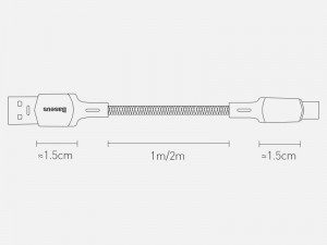 کابل سوپر شارژ تایپ سی بیسوس مدل Suppport VOOC Cafule Cable CATKLF-VB01 به طول 2 متر