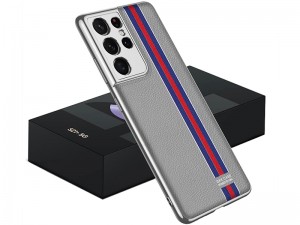 کاور اورجینال لاکچری GKK مدل Electroplated Plain Leather مناسب برای گوشی موبایل سامسونگ S21 Ultra