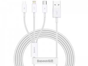 کابل سه سر بیسوس مدل Superior Series Fast Charging Data Cable CAMLTYS-02 به طول 1.5 متر
