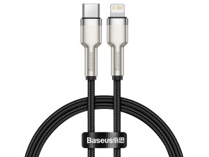 کابل پاوربانکی فست شارژ Type-C به Lightning بیسوس مدل Cafule Series Metal Data Cable 20W CATLJK-01 به طول 25 سانتی‌متر