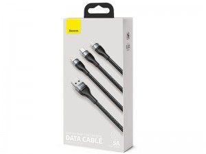 کابل فست شارژ سه سر بیسوس مدل one-for-three Fast Charging Data Cable CA1T3-G1 به طول 1.2 متر