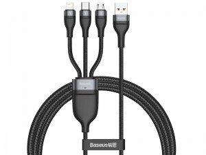 کابل فست شارژ سه سر بیسوس مدل one-for-three Fast Charging Data Cable CA1T3-G1 به طول 1.2 متر