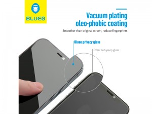 محافظ صفحه نمایش پرایوسی بلوئو مدل Privacy HD ANTI-PEEP Tempered Glass مناسب برای گوشی موبایل iPhone 12 Pro Max