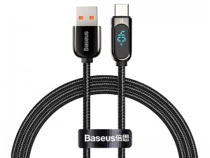 کابل فست شارژ تایپ سی بیسوس مدل Display Fast Charging Data Cable CATSK-01 دارای قطع کن خودکار