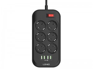 چند راهی برق الدینیو مدل SE6403 (دارای 4 پورت USB)