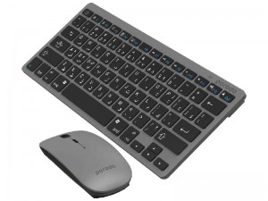 ماوس و کیبورد بی‌سیم پرودو مدل PD-BTKBMCO-GY Super Slim & Portable