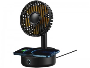 پنکه رومیزی و شارژر وایرلس سریع بیسوس مدل Hermit Desktop Wireless Charger With Oscillating Fan WXYZ-B01