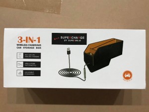 جعبه نظم دهنده و شارژر وایرلس سه کاره مدل 3IN1 Wireless Charging Car Storage Box