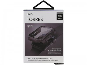 قاب محافظ و گلس یونیک مدل TORRES مناسب برای ساعت هوشمند اپل واچ 44mm