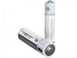 باتری قلمی قابل شارژ پاورولوژی مدل PRUBAA4 (بسته 4 عددی بهمراه کابل شارژ)
