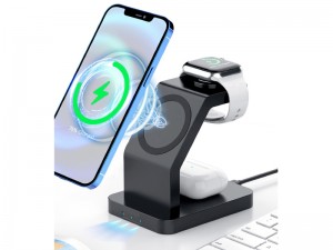 شارژر بی سیم مگنتی سه کاره توتو مدل Almighty Series-Three-in-one wireless charger S6