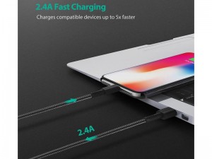 کابل تبدیل USB به Lightning راو پاور مدل RP-CB042 به طول 2 متر