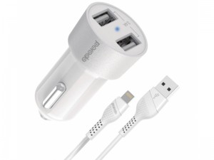 شارژر فندکی پرودو مدل PD-M8J622L بهمراه کابل لایتنینگ