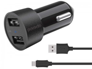 شارژر فندکی پرودو مدل PD-M8J622T بهمراه کابل تایپ سی