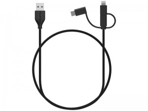 کابل فست شارژ سه کاره راو پاور مدل RP-CB120 به طول 2 متر