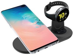 شارژر بی سیم دو کاره مدل Wireless Charger Duo JH10 مناسب برای شارژ گوشی، گلکسی بادز و گلکسی واچ سامسونگ