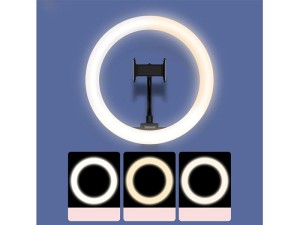 رینگ لایت عکاسی بیسوس مدل Live Stream Holder-table Stand Ring Light CRZB12-B01 بهمراه سه پایه 160 سانتی‌متری