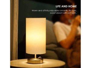 آباژور رومیزی تکین مدل Fabric Bedside Lamp DL21