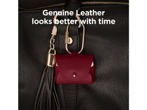 کاور چرمی ایرپاد پرو الاگو مدل Airpods Pro Genuine Leather Case EAPPLE