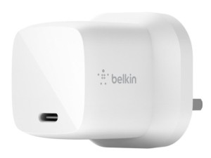 شارژر دیواری فست شارژ 30 وات بلکین مدل Boost Charge GaN WCH001myWH