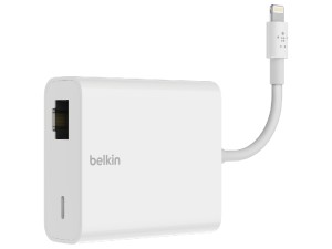 مبدل لایتنینگ به Ethernet و پورت شارژ بلکین مدل F8J227