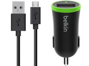 شارژر فندکی فست شارژ بلکین مدل F8M887 بهمراه کابل میکرو یو اس بی