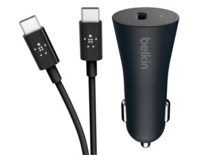 شارژر فندکی فست شارژ بلکین مدل F7U076C بهمراه کابل دو سر تایپ سی