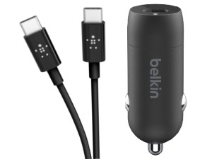 شارژر فندکی فست شارژ بلکین مدل M010CC بهمراه کابل دو سر تایپ سی