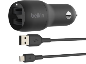 شارژر فندکی بلکین مدل CCE002 بهمراه کابل میکرو یو اس بی