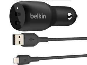 شارژر فندکی فست شارژ بلکین مدل CLC081 بهمراه کابل لایتنینگ