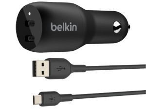 شارژر فندکی فست شارژ بلکین مدل CMC041 بهمراه کابل میکرو یو اس بی