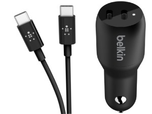 شارژر فندکی فست شارژ بلکین مدل CCB0033 بهمراه کابل دو سر تایپ سی