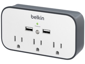 چند راهی برق بلکین مدل USB Wall Mount Surge Protector with Cradle BSV300ttCW