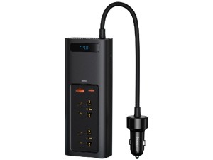 شارژر و مبدل برق خودرو بیسوس مدل In-car Inverter 150W 220V CN/EU CRNBQ-A01