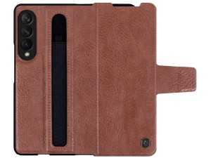 کاور چرمی اورجینال نیلکین مدل Aoge Leather Case مناسب برای گوشی موبایل سامسونگ Z Fold3