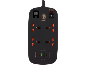 چند راهی برق تایمردار گرین مدل GNPS2PDBK (دارای 2 پورت USB و 2 پورت Type-C)