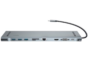 استند لپ تاپ و هاب تایپ سی 10 پورت بیسوس مدل Enjoyment 10 in 1 Docking Station Stand CATSX-F0G