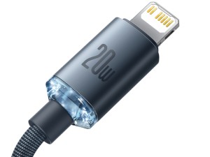 کابل فست شارژ Type-C به Lightning بیسوس مدل Crystal Shine Fast Data Cable CAJY000201 به طول 1.2 متر و توان 20 وات