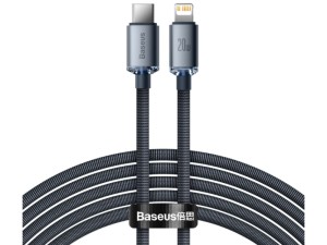 کابل فست شارژ Type-C به Lightning بیسوس مدل Crystal Shine Fast Data Cable CAJY000301 به طول 2 متر و توان 20 وات