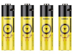 باتری قلمی قابل شارژ بیسوس مدل AA Rechargeable Li-ion Battery 1920mAh PCWH000311 (بسته 4 عددی بهمراه کابل شارژ)