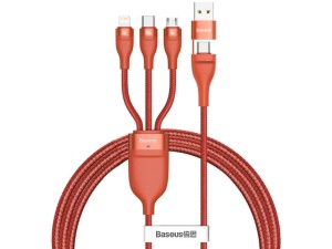 کابل سه سر فست شارژ بیسوس مدل Flash Series 2 for 3 Data Cable 100W CA2T3-01