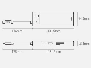 هاب تایپ سی 8 پورت بیسوس مدل Metal Gleam 8 in 1 Multifunctional Type-C HUB 100W CAHUB-CV0G