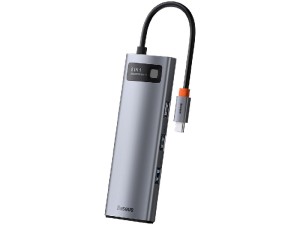 هاب تایپ سی 8 پورت بیسوس مدل Metal Gleam 8 in 1 Multifunctional Type-C HUB 100W CAHUB-CV0G