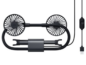 پنکه دو سر داخل خودرو بیسوس مدل Blustery Car Two-Headed Vehicle Fan CXJF-01