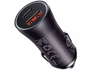 شارژر فندکی 60 وات بیسوس مدل Golden Contactor Max Dual Fast Charger CGJM000113