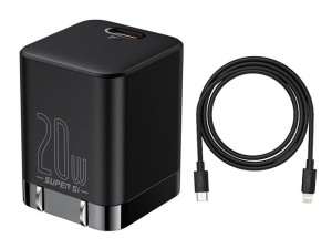 شارژر دیواری 20 وات بیسوس مدل Super Si Pro CCSP030001 بهمراه کابل تایپ سی به لایتنینگ