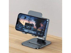 پایه نگهدارنده رومیزی تبلت و گوشی بیسوس مدل  Desktop Biaxial Foldable Metal Stand LUSZ000013